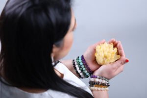 products shown in lifestyle photography style placed in a womens hand